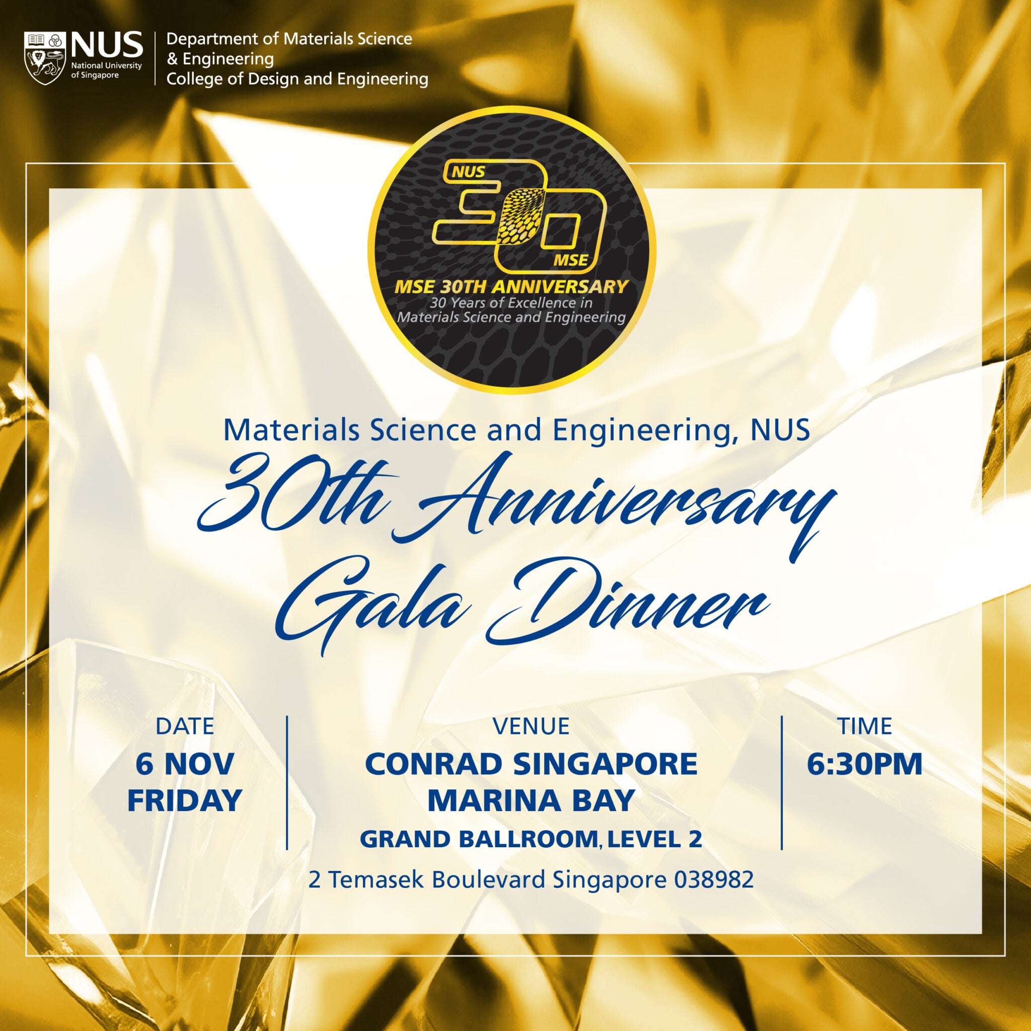 MSE 30th Anniversary – Materials Science and Engineering