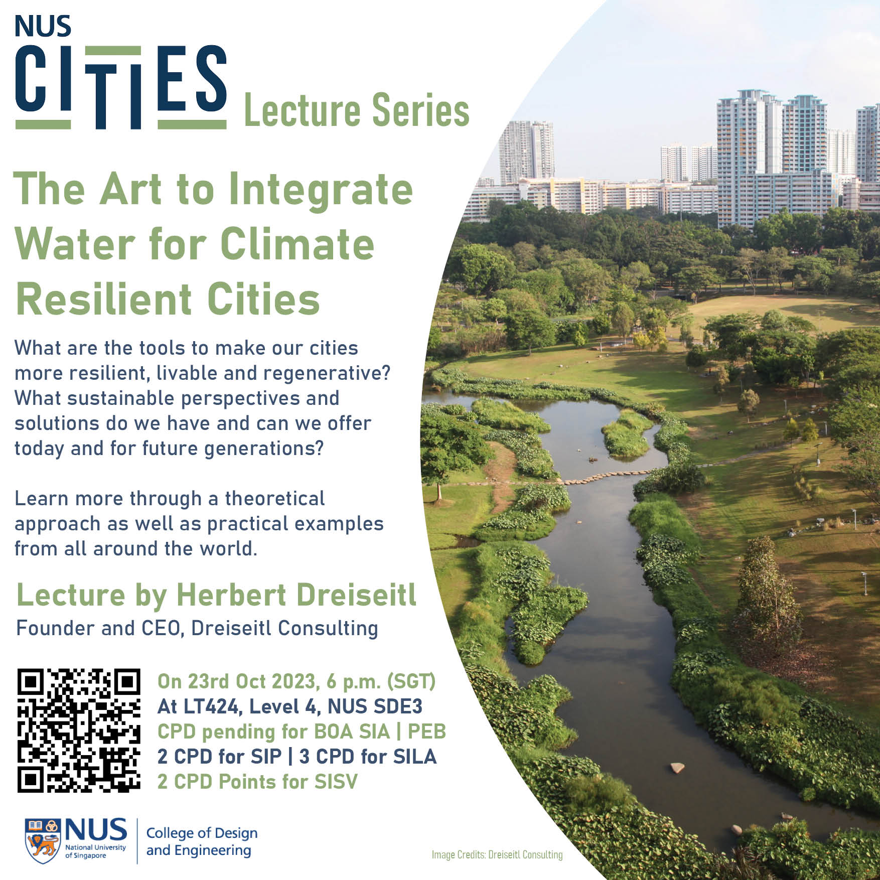 NUS Cities Lecture 6: The Art to Integrate Water for Climate Resilient Cities