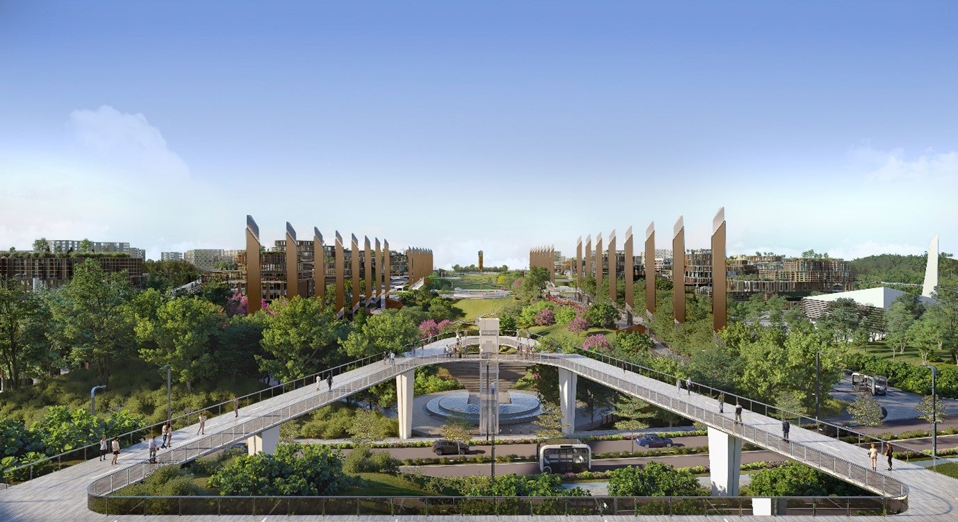 Walkways Multi-level walkways will make the city accessible and convenient, even on foot. Image Credit: Urban+ and PUPR