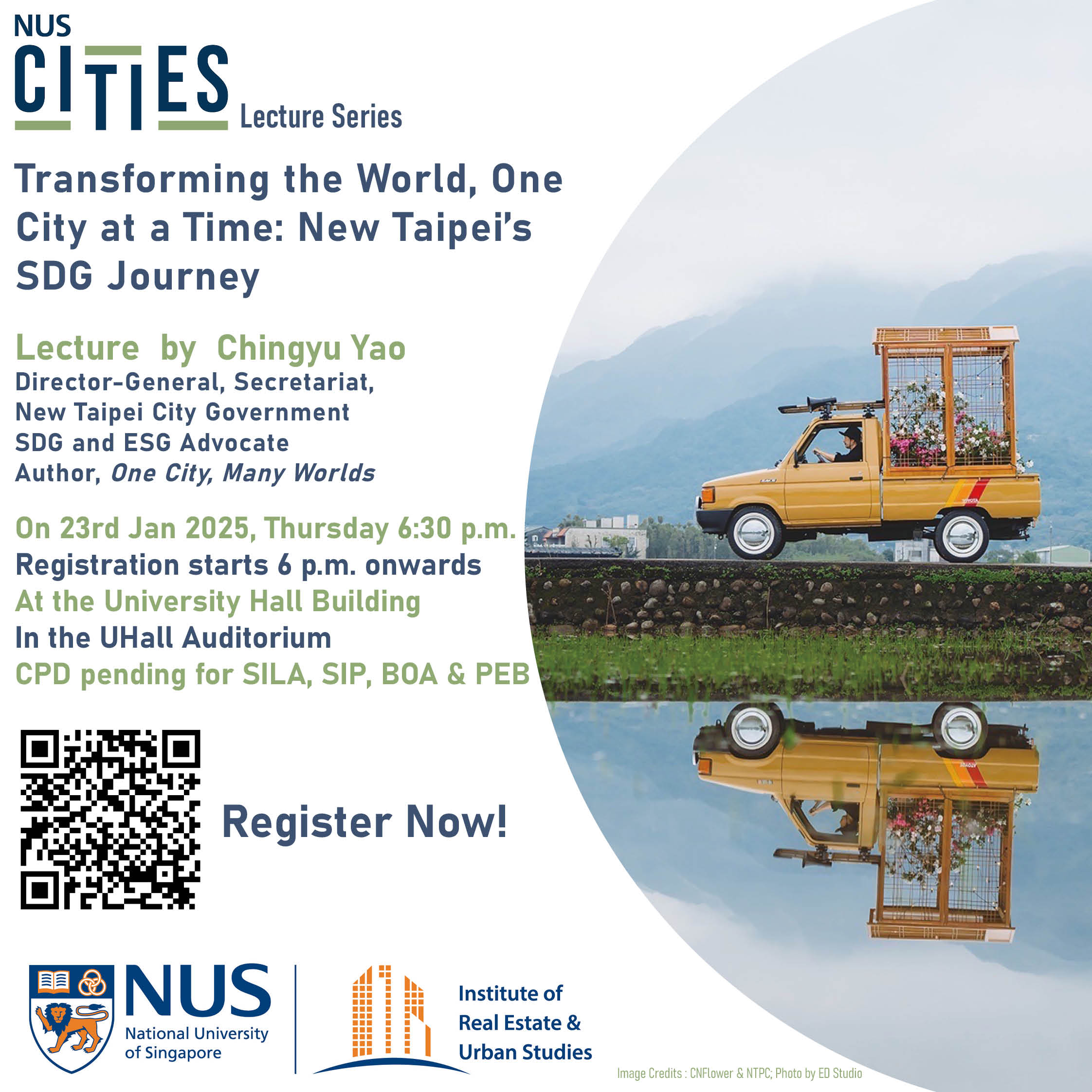 NUS Cities Lecture Series 24: Transforming the World, One City at a Time: New Taipei's SDG Journey