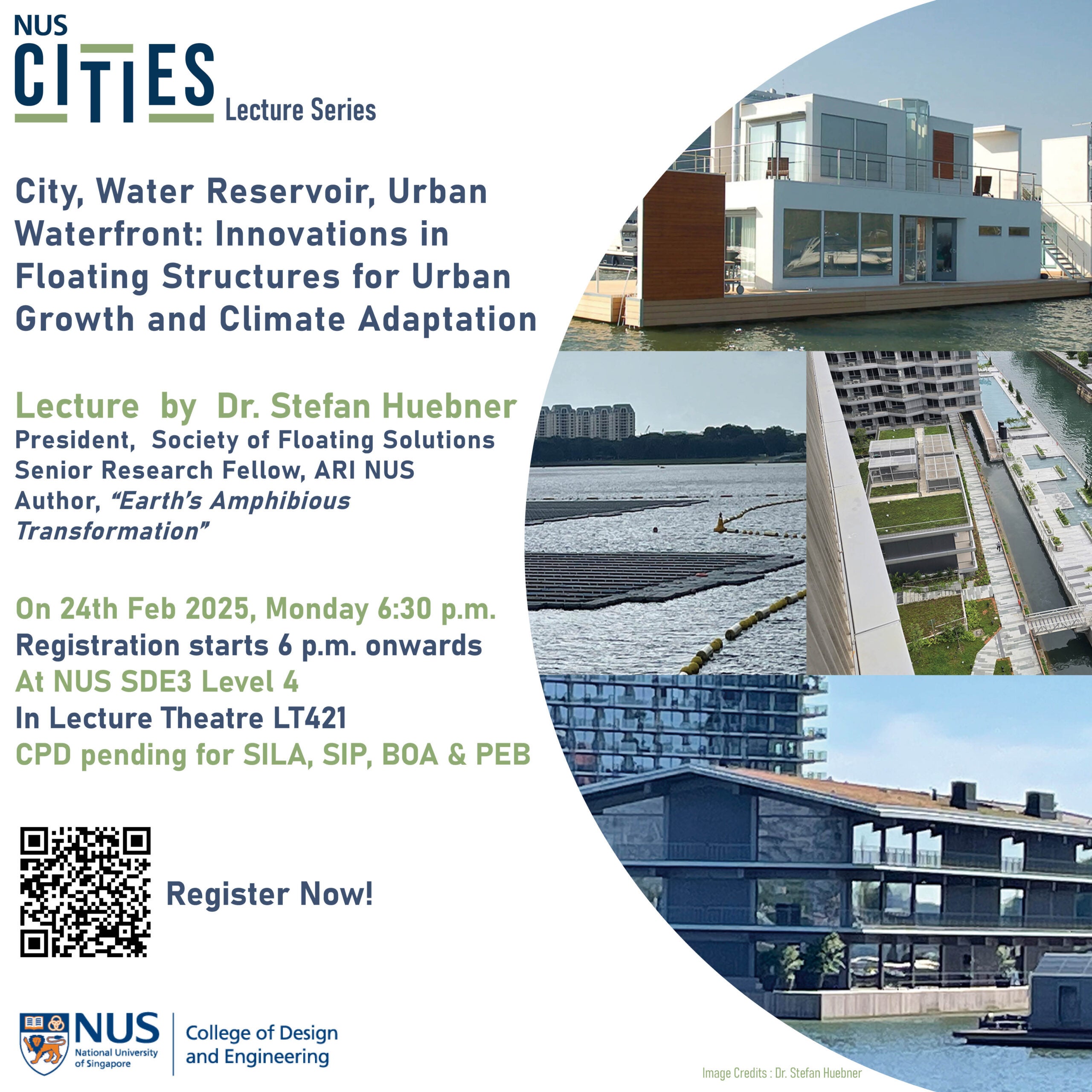 NUS Cities Lecture Series 25: City, Water Reservoir, Urban Waterfront: Innovations in Floating Structures for Urban Growth and Climate Adaptation