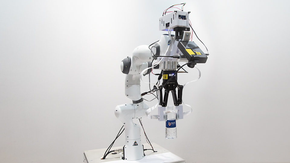 <div>This novel robotic system developed by NUS researchers comprises an artificial brain system that mimics biological neural networks, which can be run on a power-efficient neuromorphic processor</div><div>such as Intel’s Loihi chip, and is integrated with artificial skin and vision sensors.</div>