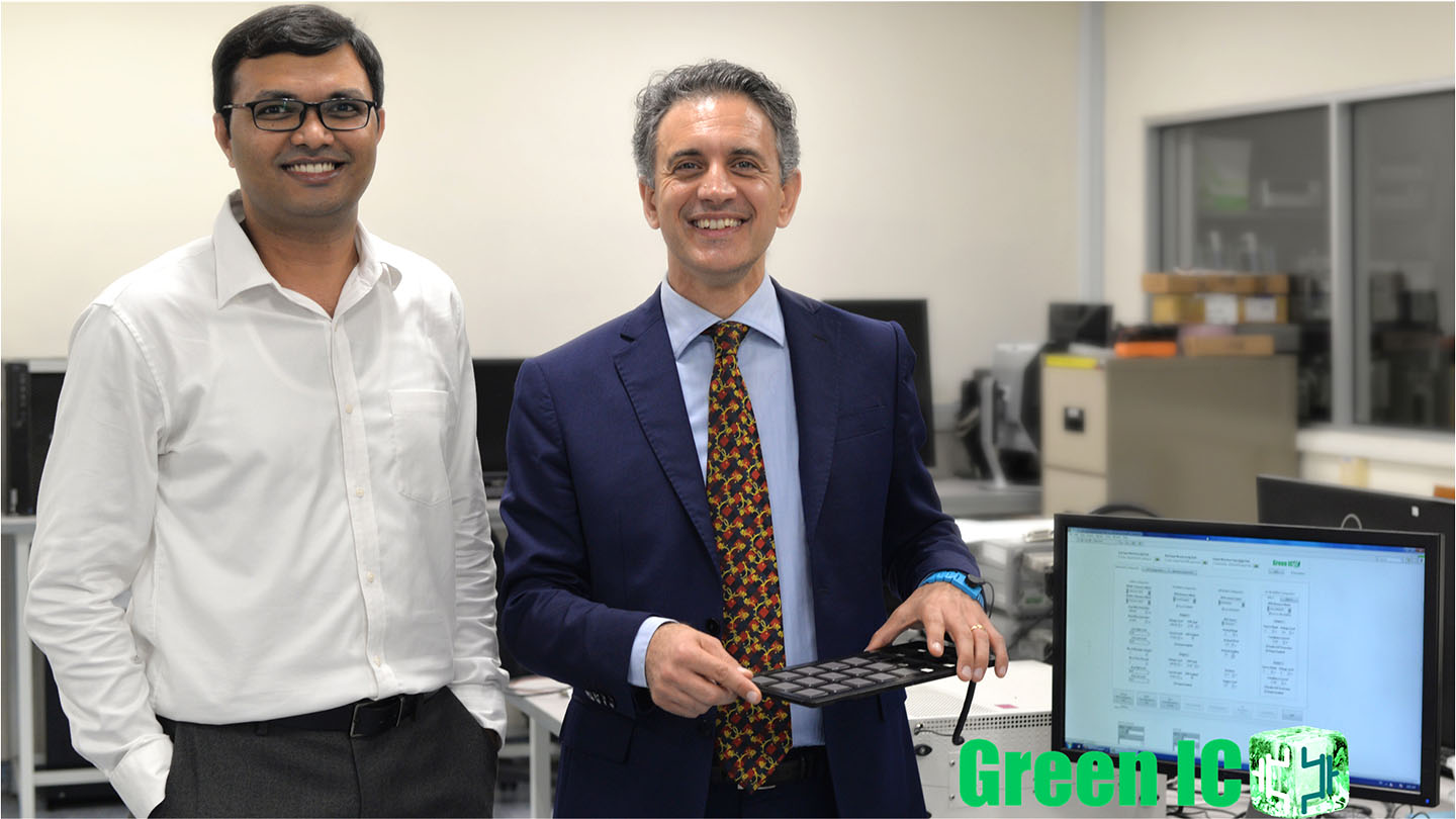 Dr Viveka Konandur (left) and Prof Massimo Alioto (right) from the Green IC group testing the network-on-chip in a machine learning application