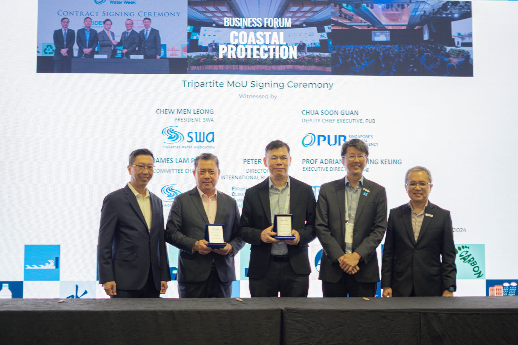 CFI Singapore signed an MOU with SWA and FCCA at the Coastal Protection Business Forum at SIWW 2024.
