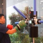 Visitors tried their hand at sparring with BoxBunny, which provided an immersive and realistic simulation set at their own pace. 