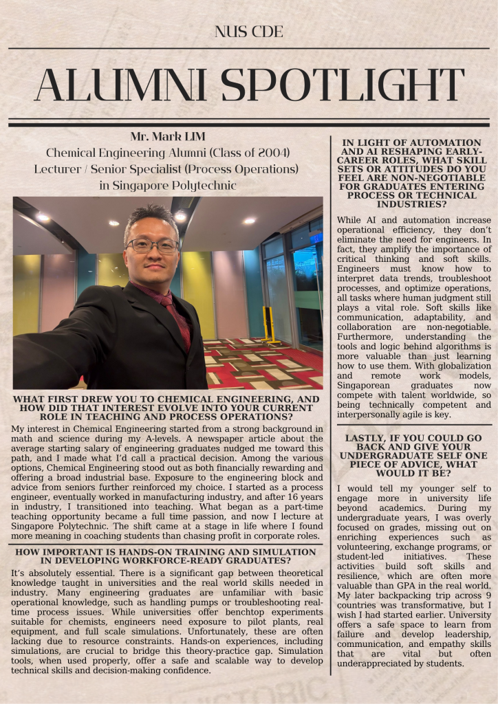 Interview by: Tong Zheng Yin (Alumni Relations Student Ambassador)