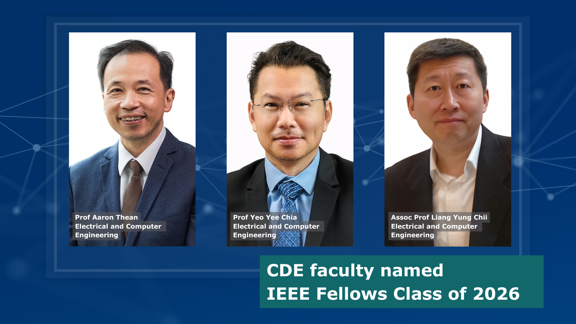 CDE faculty named IEEE Fellows Class of 2026