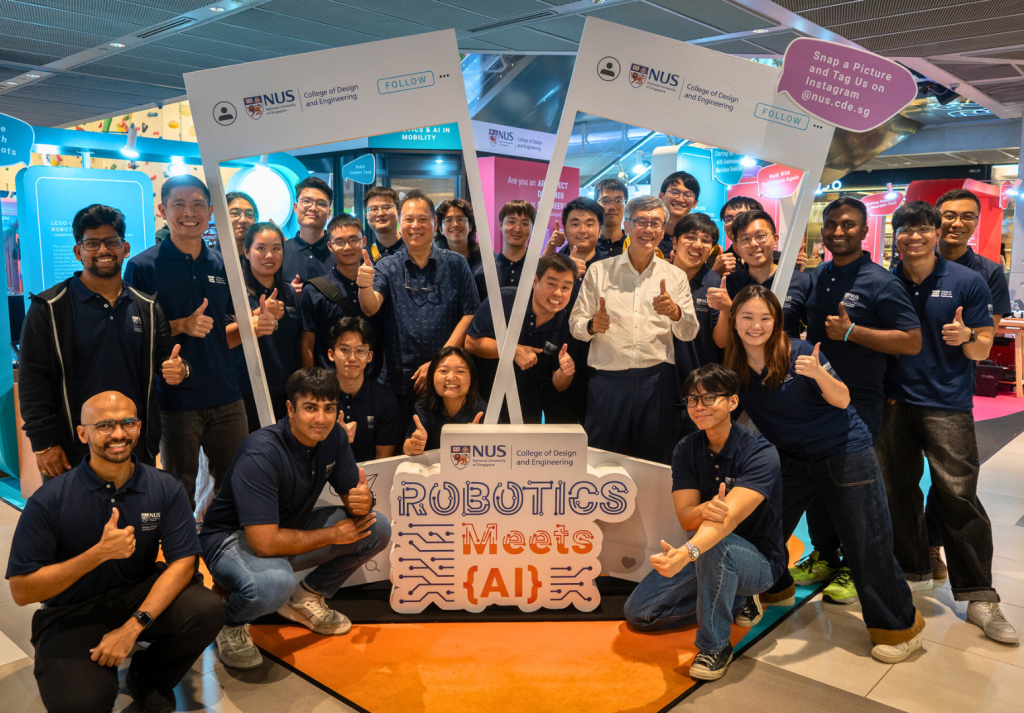 NUS President and CDE Dean at Robotics Meets AI showcase at Funan