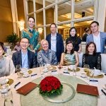 Front row (left to right): Ms Tan Ah Swat, Dr Ang Peng Huat, Mr Ho Chee Yon, Ms Winnie Cheah, and Ms Jenny Cheah.

Back row (left to right): Mr Jonathan Wong (Development Office, NUS), Prof Teo Kie Leong (Dean, CDE), Ms Lynette Lai (Associate Director, Office of Development, CDE), and Mr Adriann Ang and son.