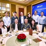 Front row (left to right): Ms Joycelin Ang (American Bureau of Shipping), Prof Lee Poh Seng (Head, Department of Mechanical Engineering, CDE), Mr Ng Teong Soon, and Ms Valerie Lee (Development Office, NUS).

Back row (left to right): Ms Suzanne Chia (Student), Mr Chin Boon Joon (American Bureau of Shipping), Mr Tristan Voon (Student), Prof Teo Kie Leong (Dean, CDE), Ms Lynette Lai (Associate Director, Office of Development, CDE), Mr Ngoh Peng Guan (SBS Transit Ltd), Mr Lee Hwee Kiat (SBS Transit Ltd), and Mr Chen Guan Yow (ST Engineering).