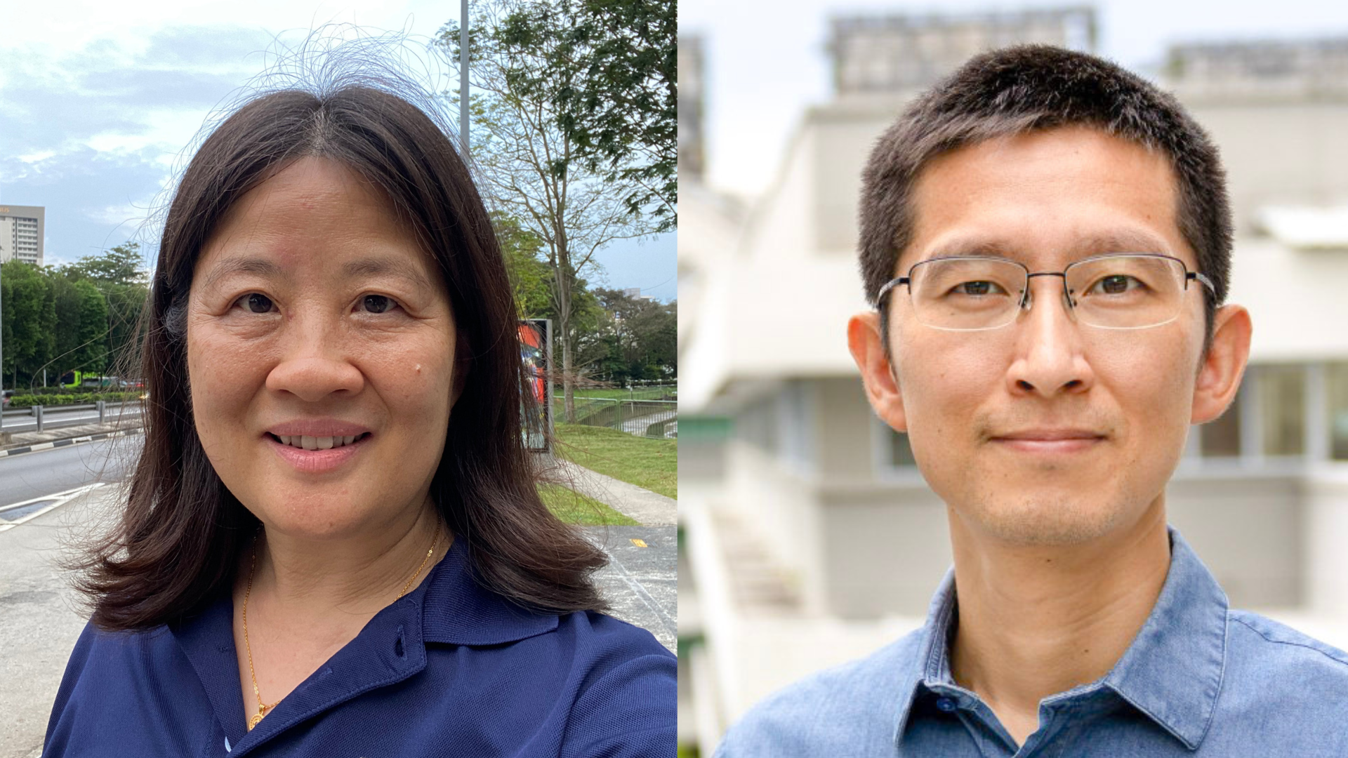 Prof He Jianzhong (left) and Assoc Prof Geng Guoqing from the Dept of Civil and Environmental Engineering