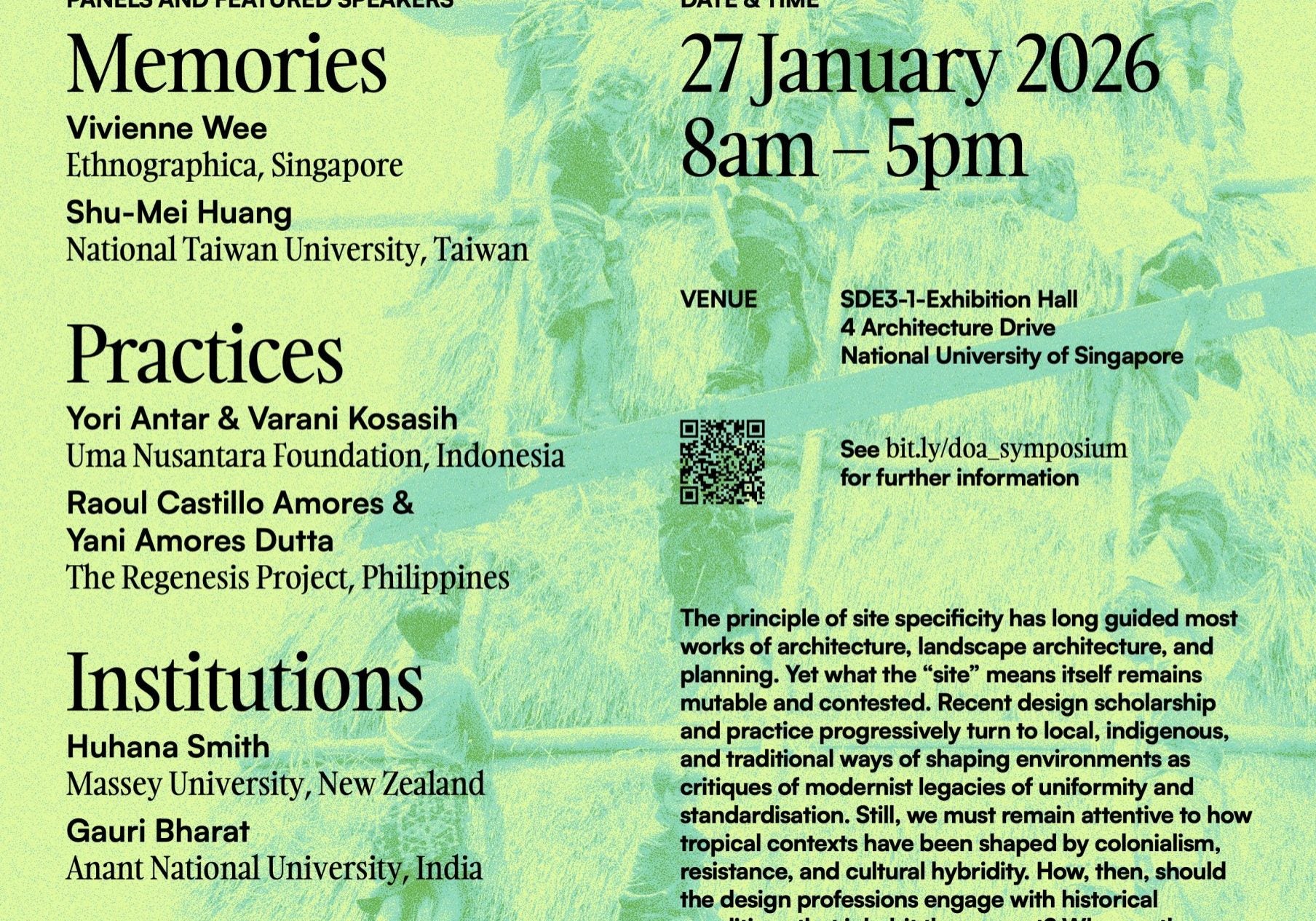 Poster for Department of Architecture's Building Community in the Tropics and Beyond event