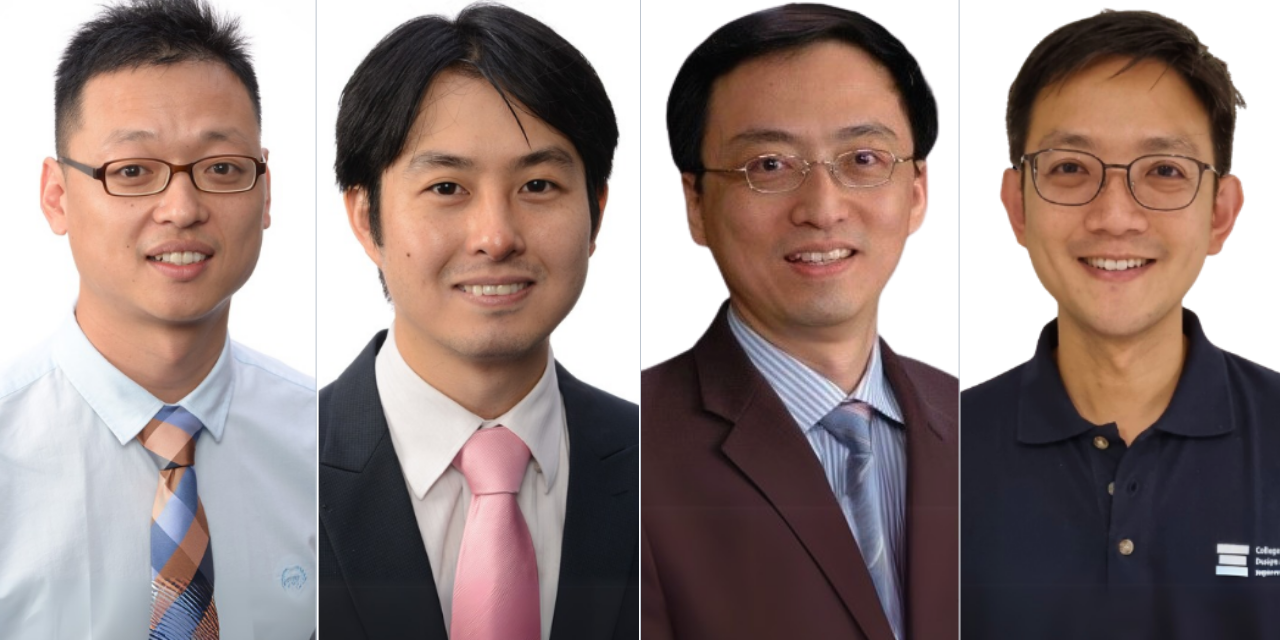 (Left to right) Dr Du Hongjian, Dr Justin Yeoh Ker-Wei, A/Prof Kevin Kuang Sze Chiang, A/Prof Poh Leong Hien
