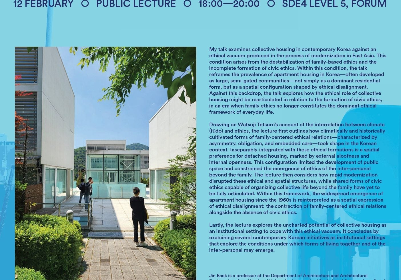 NUS CDE DOA Jin Baek Public Lecture Poster for Web