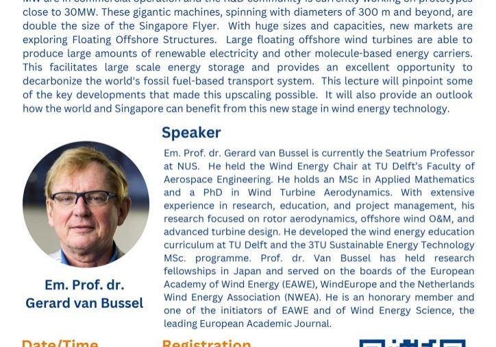 Seatrium Public Lectures Series - OFFSHORE WIND A Game Changer in Our Future Energy Supply by Em Prof Dr Gerard van Bussel