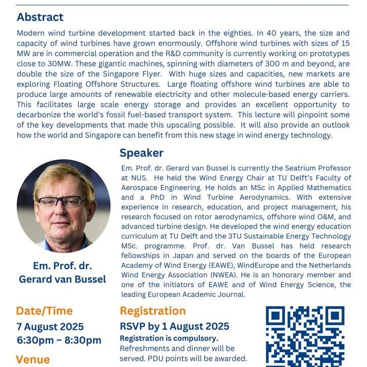Seatrium Public Lectures Series - OFFSHORE WIND A Game Changer in Our Future Energy Supply by Em Prof Dr Gerard van Bussel