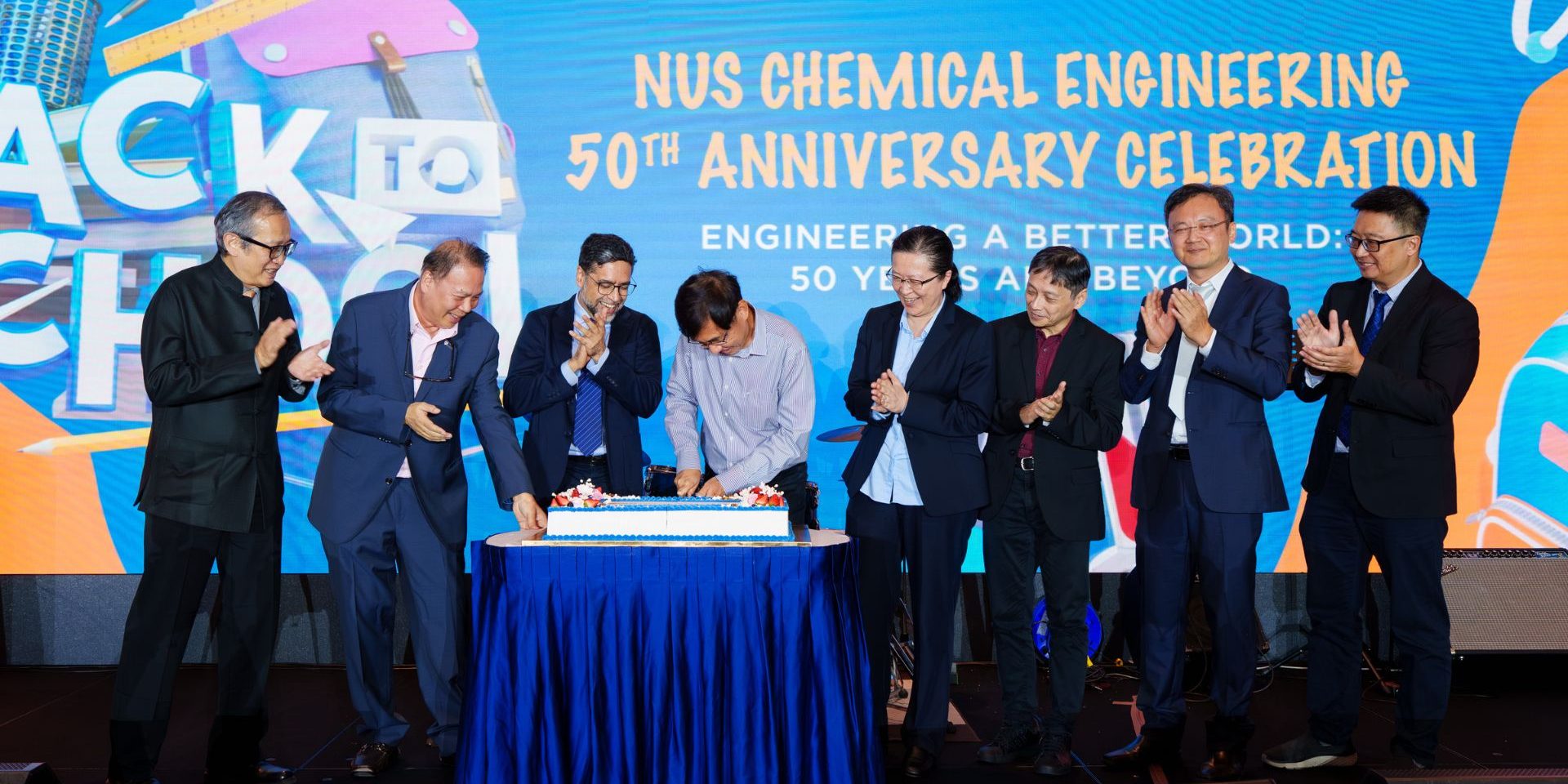 CDE and ChBE leadership marked the department’s 50ᵗʰ anniversary milestone with a cake cutting ceremony.