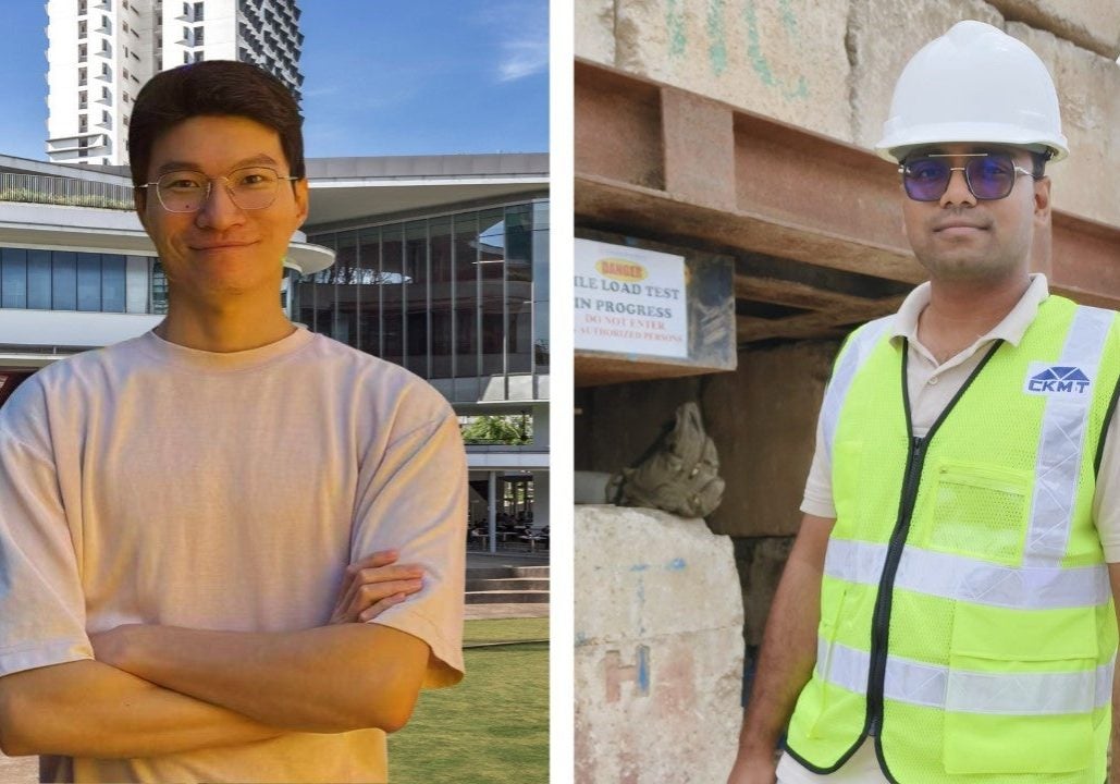 (left to right) MSc (Civil Engineering) Students Li Tan and Mohamed Ashiq