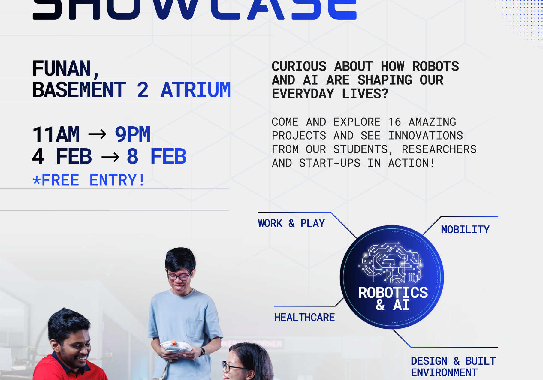 NUS CDE Robotics meets AI Showcase portrait banner